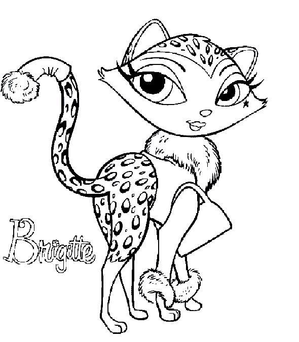 Раскраски леопард  Леопард с сумочкой из мультфильмов
