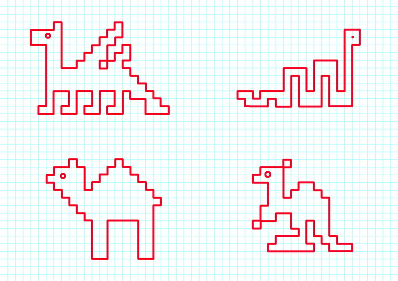   Графический диктант, дракон, змея, одногорбый верблюд, кенгуру