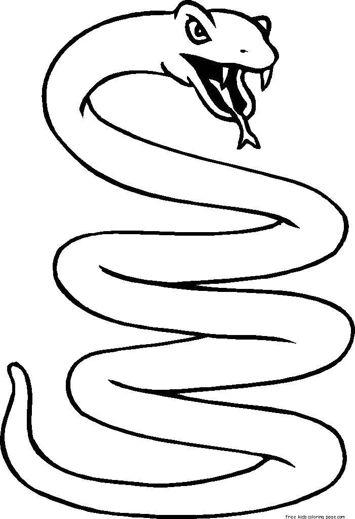 Раскраски змея  Злобная змея