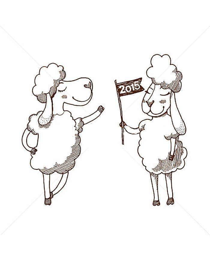 Раскраски овечки, бараны, ягнята  Рисунок овечек  2015