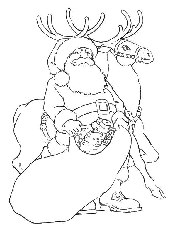   Санта клаус и олень