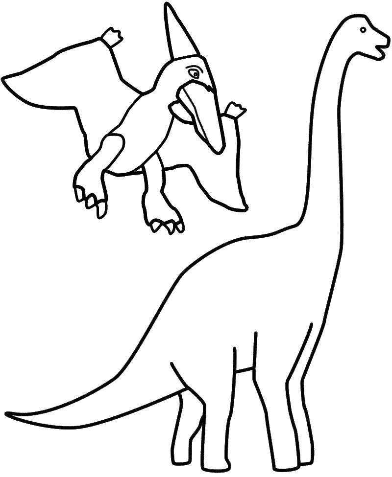   Птеранодон и бронтозавр