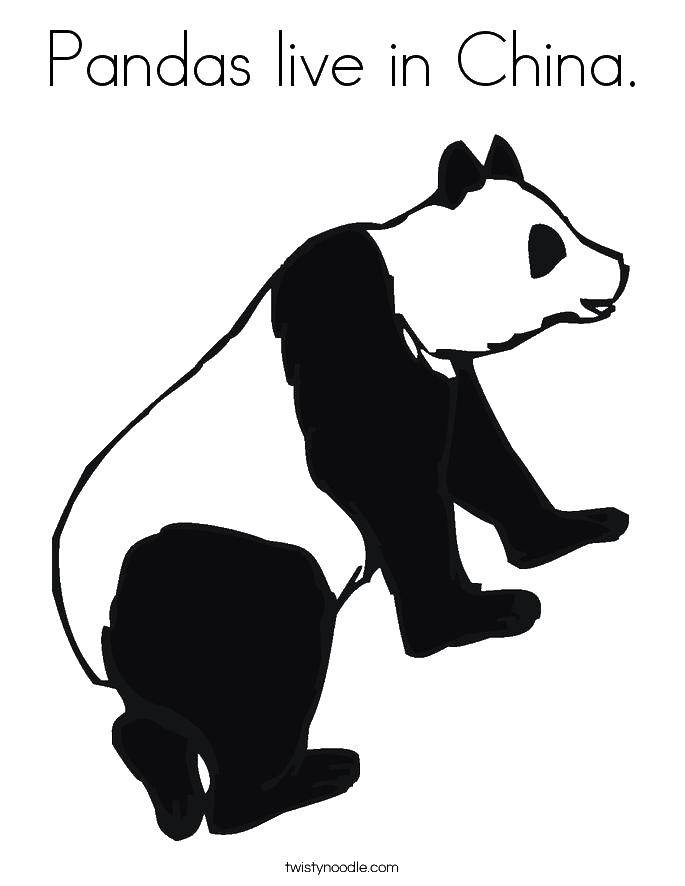 Раскраски панда  Панда живет в китае