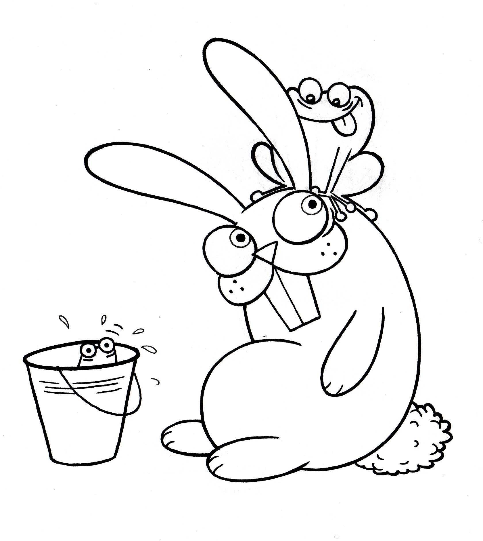   Рисунок кролик и лягушки