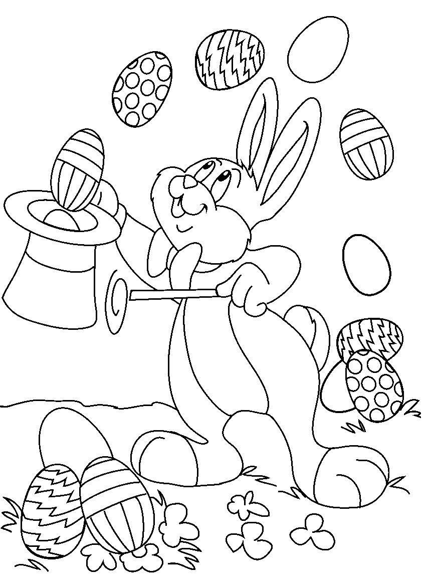   Рисунок пасхального кролика фокусника
