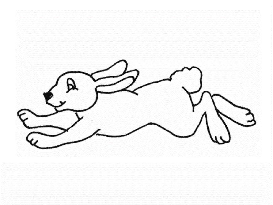  Рисунок бегущий кролик