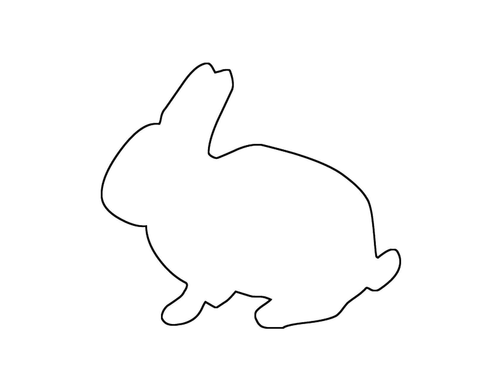 Раскраски зайчата и зайцы  Контур зайчонка