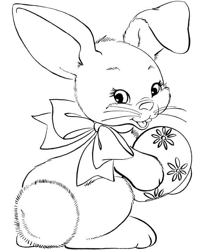   Рисунок пасхального кролика с яйцом