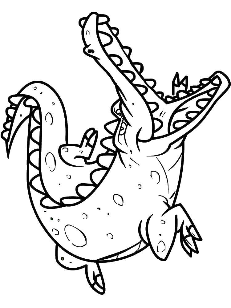 Раскраски крокодил  Открытка пасть крокодила