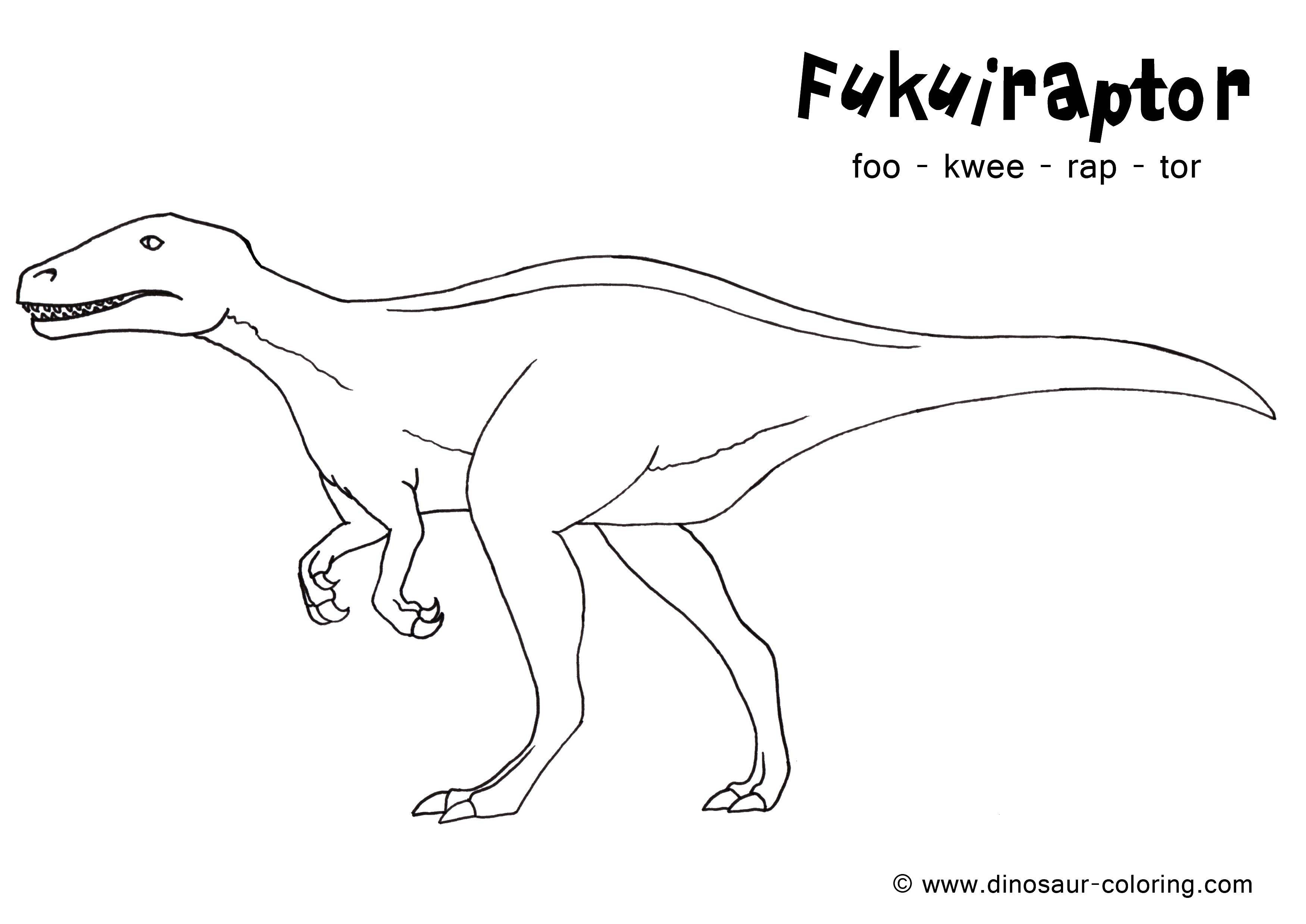 Раскраски с динозавром раптор  Динозавр фукуираптор