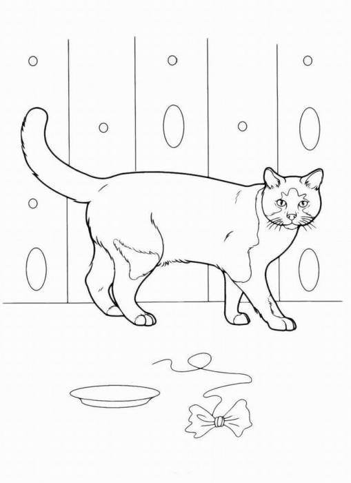   Рисунок играющей  кошки