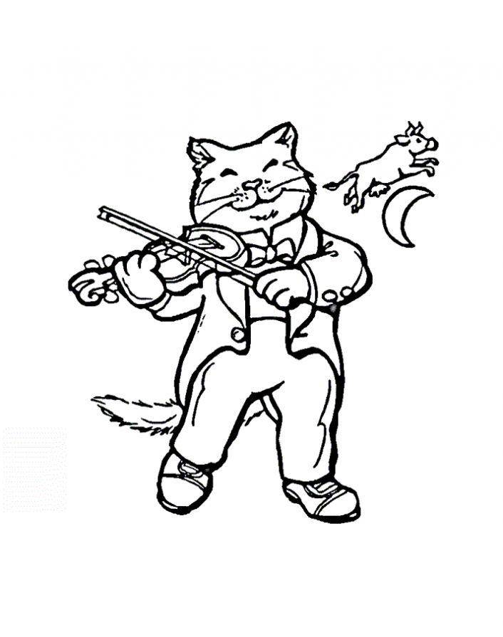   Рисунок кот музыкант