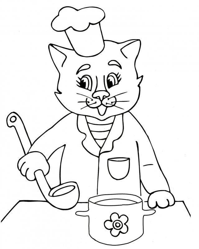   Рисунок кот повар