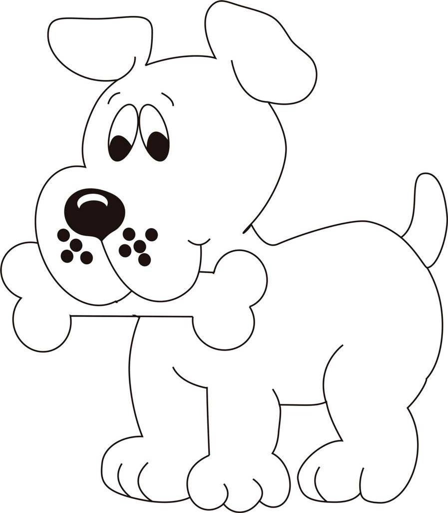   Рисунок собачка с косточкой