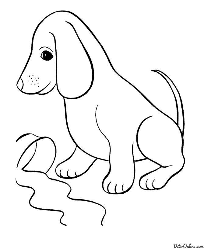   Рисунок собака и миска