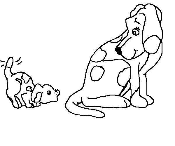   Рисунок собака и щенок