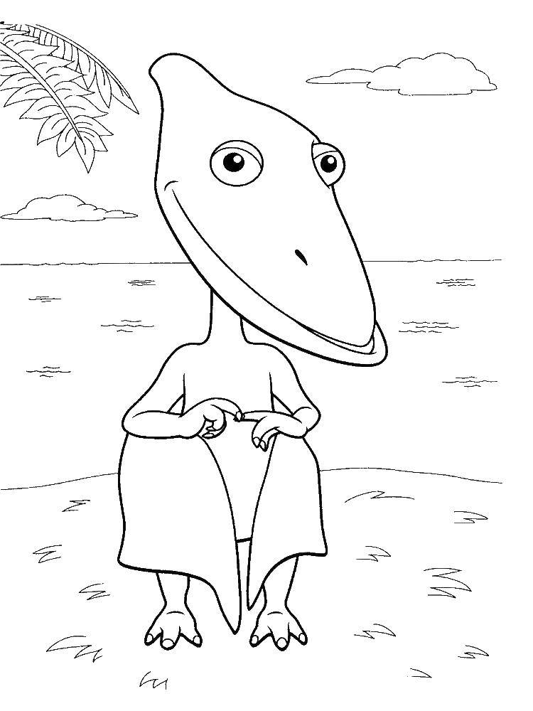   Динозаврик сидит на травке