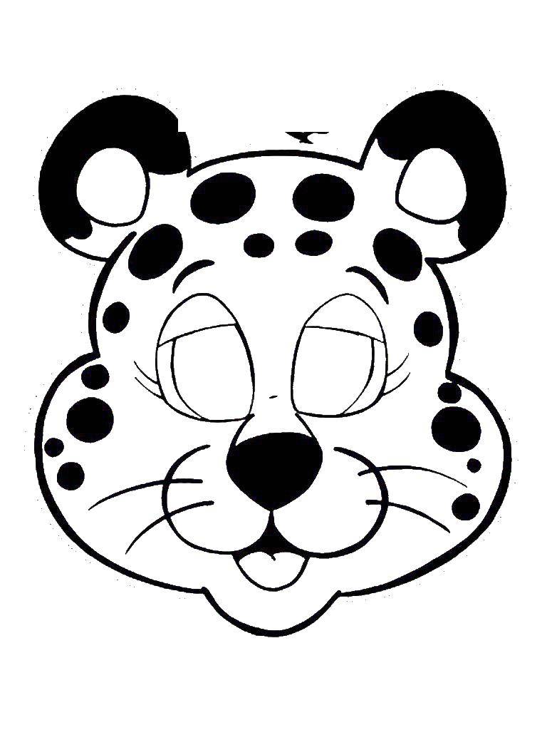 Раскраски леопард  Маска леопард