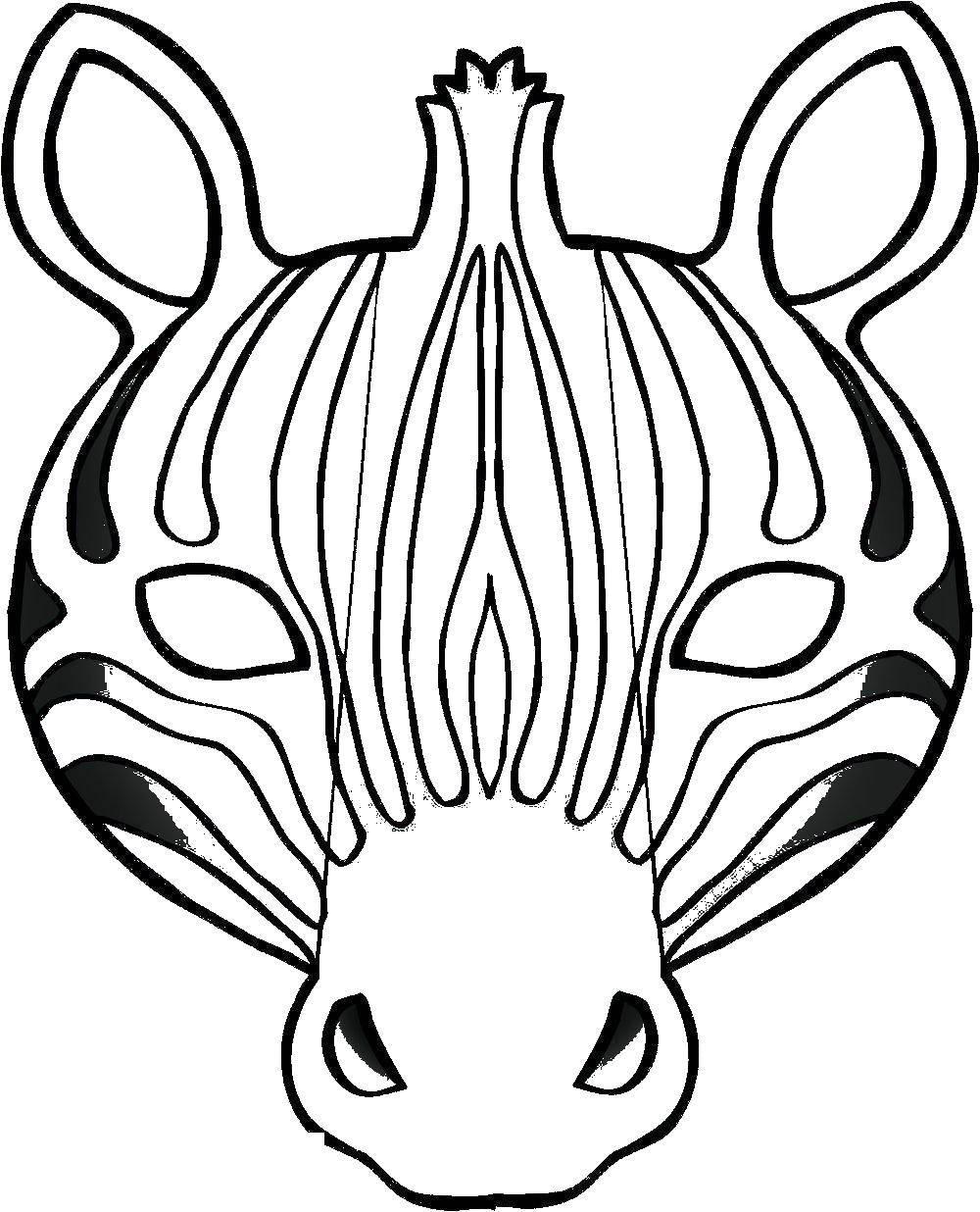 Раскраски зебры  Маска зебры