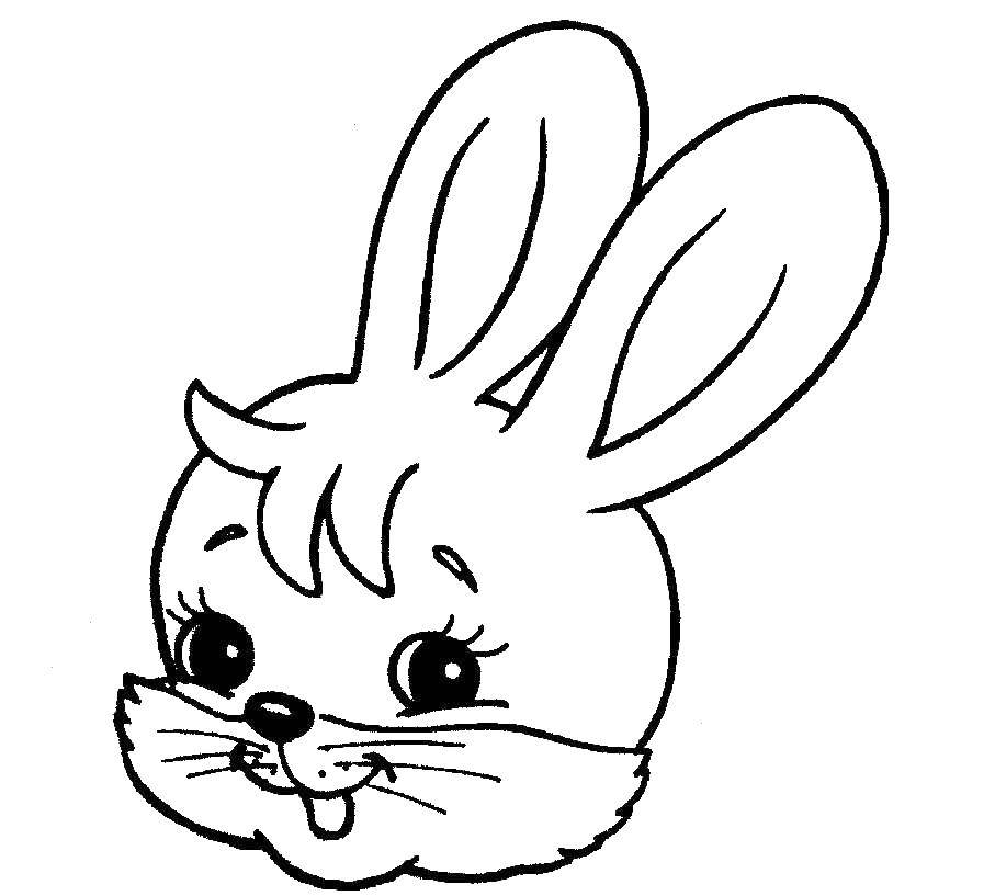 Раскраски зайцы  Маска зайца