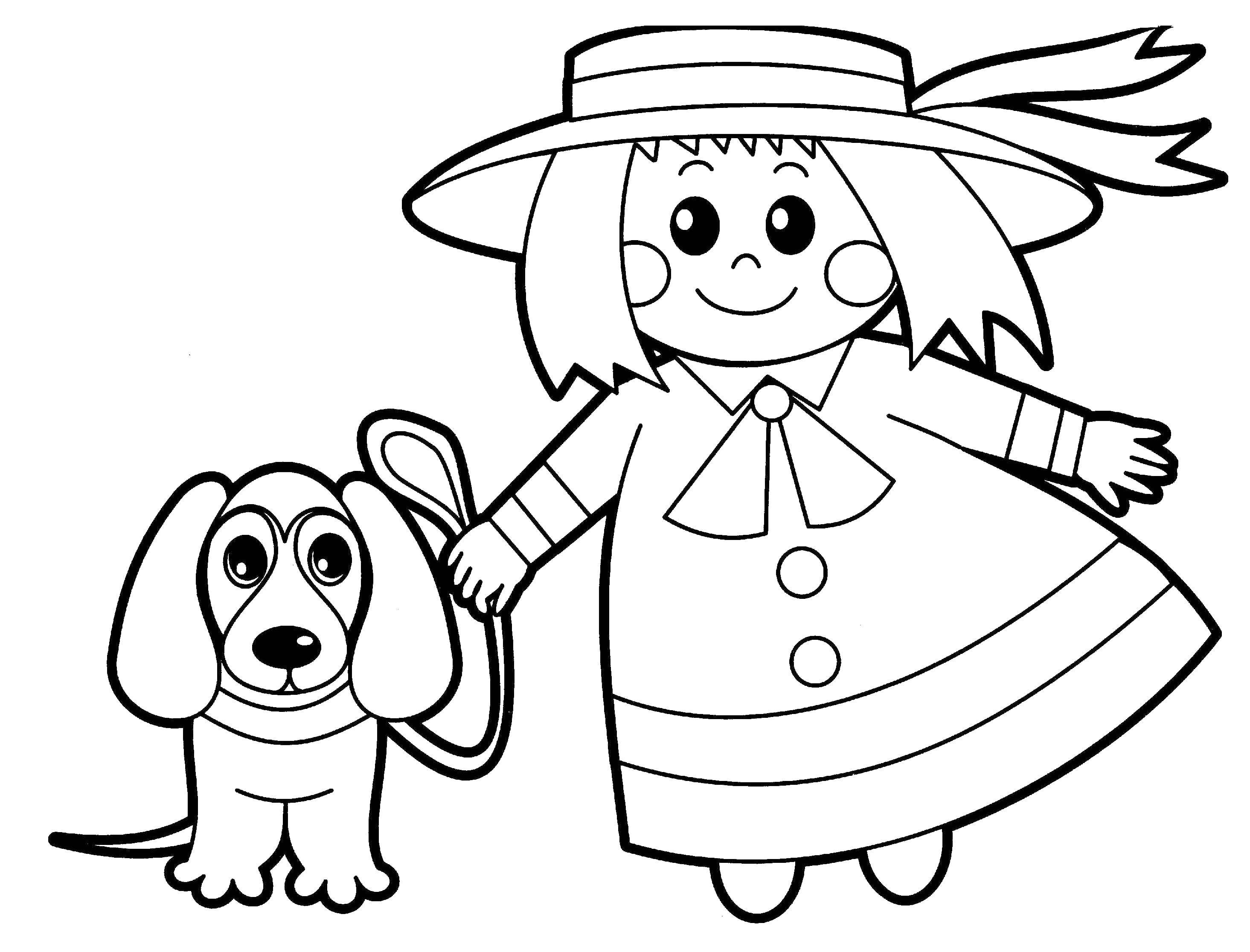   Девочка и собака