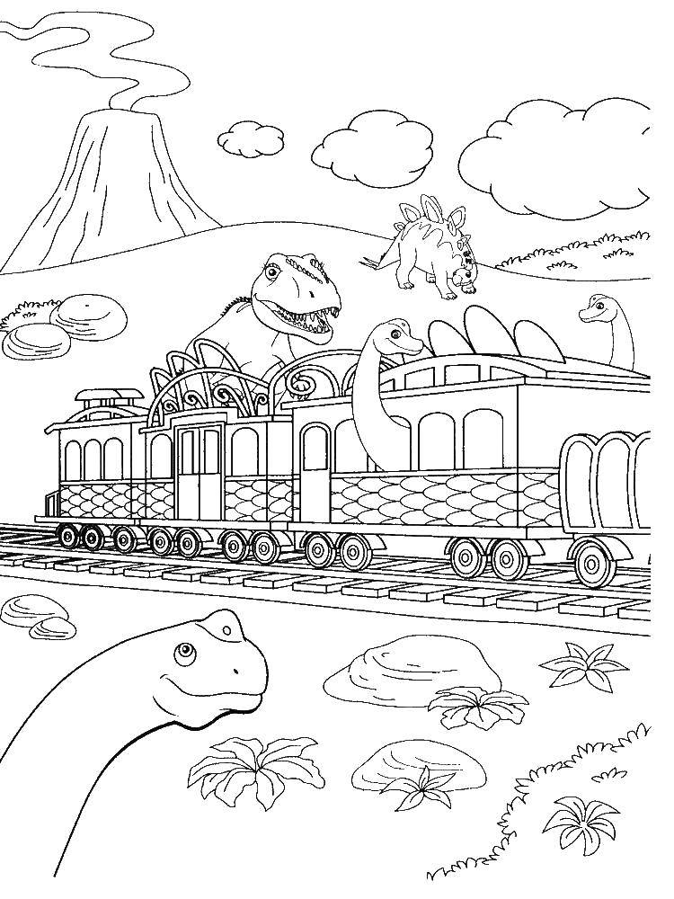   Динозаврики на поезде
