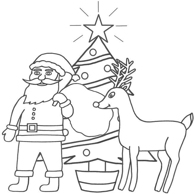   Санта клаус и олень
