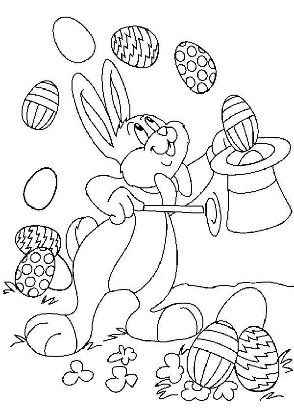   Кролик и пасхальные яйца