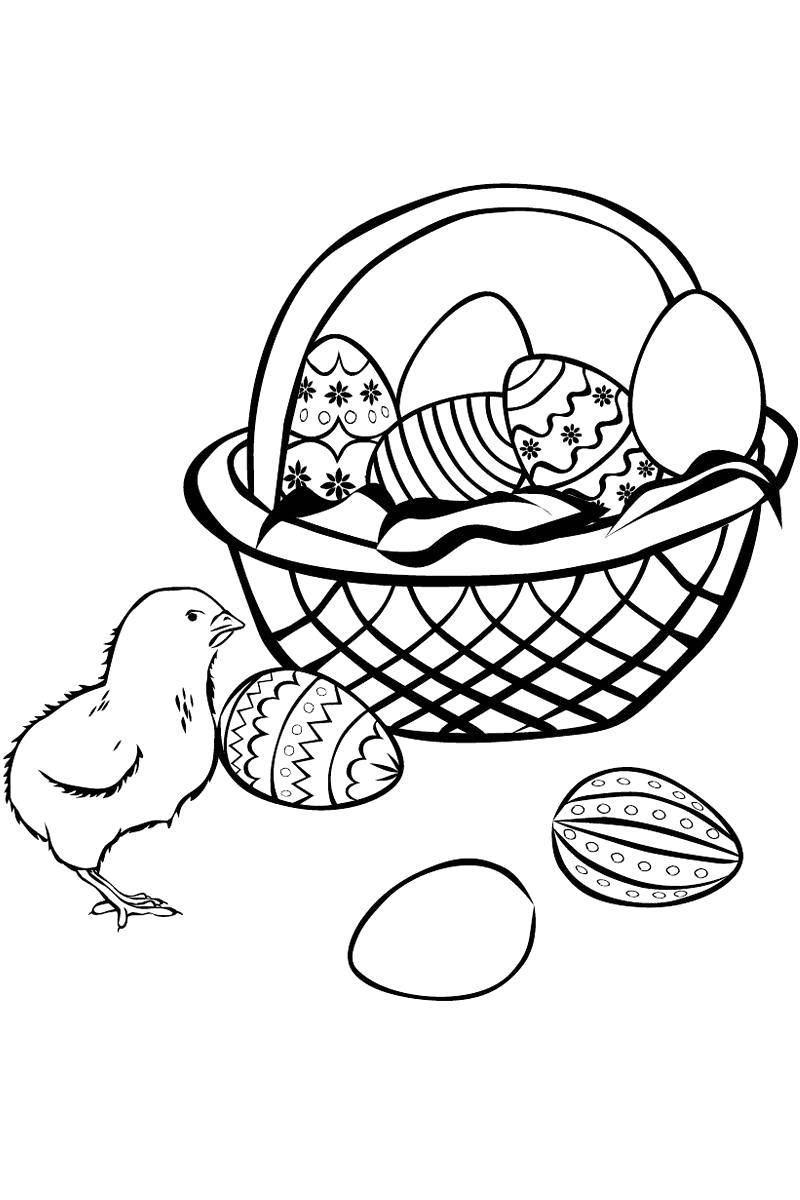   Цыплёнок с пасхальными яичками