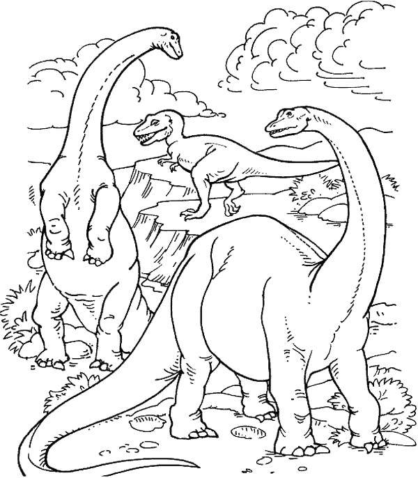   Тираннозавр рэкс и бронтозавры