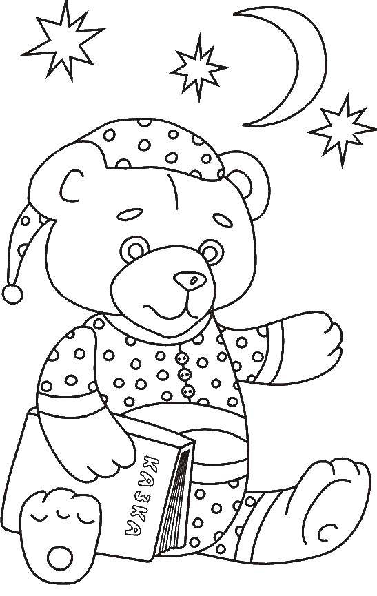 Раскраски медведь, медведица, медвежонок  Игрушка медвежонок