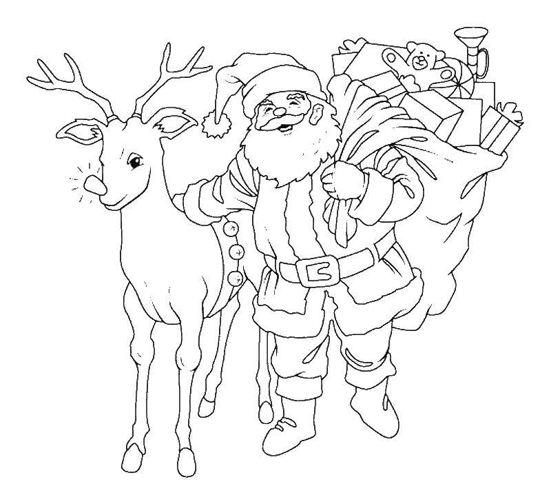   Санта клаус с олененком