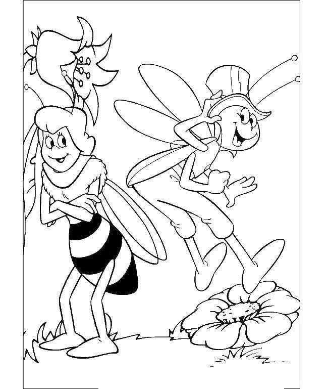   Кузнечик и пчелка мая