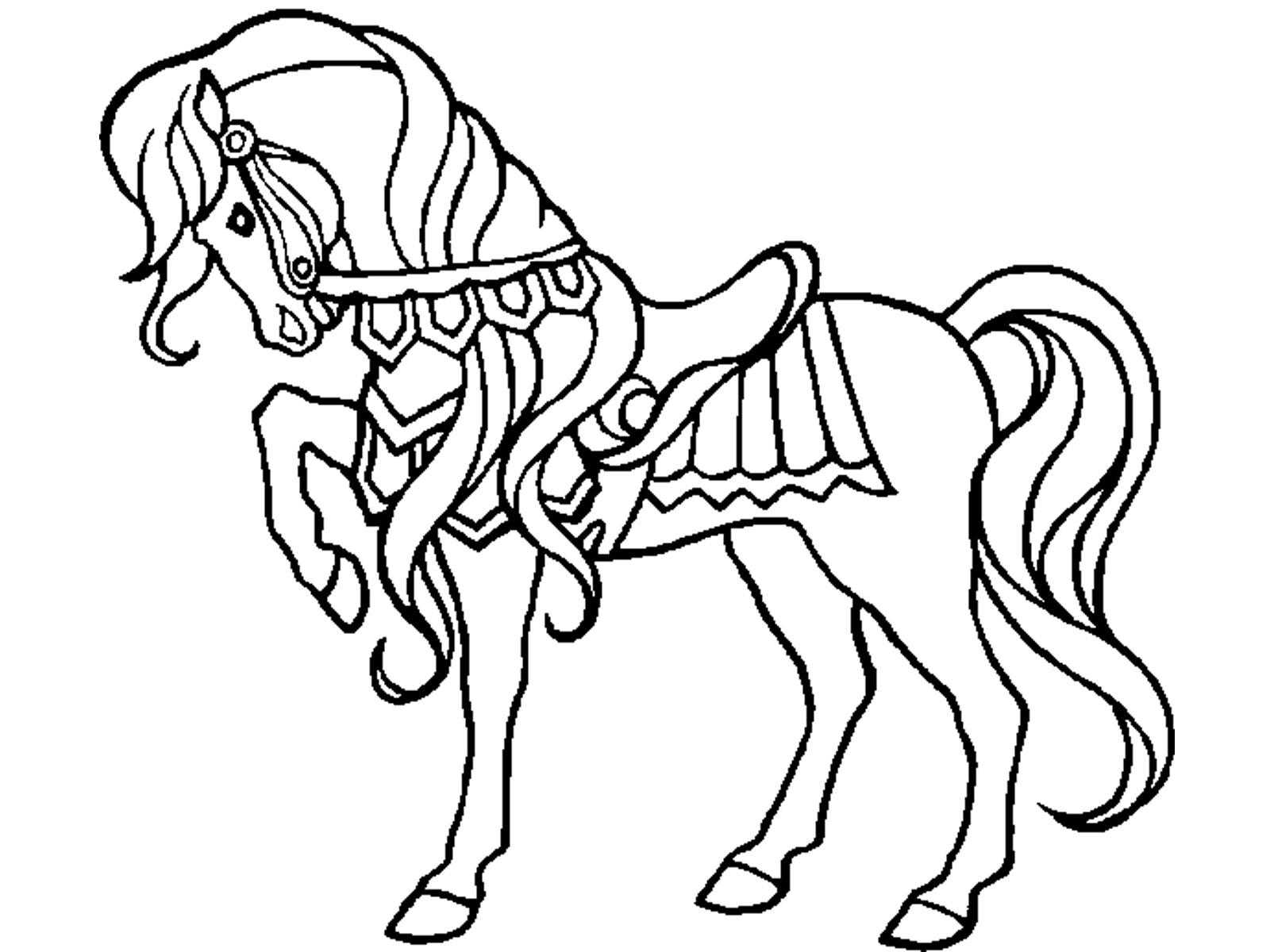   Лошадь с седлом