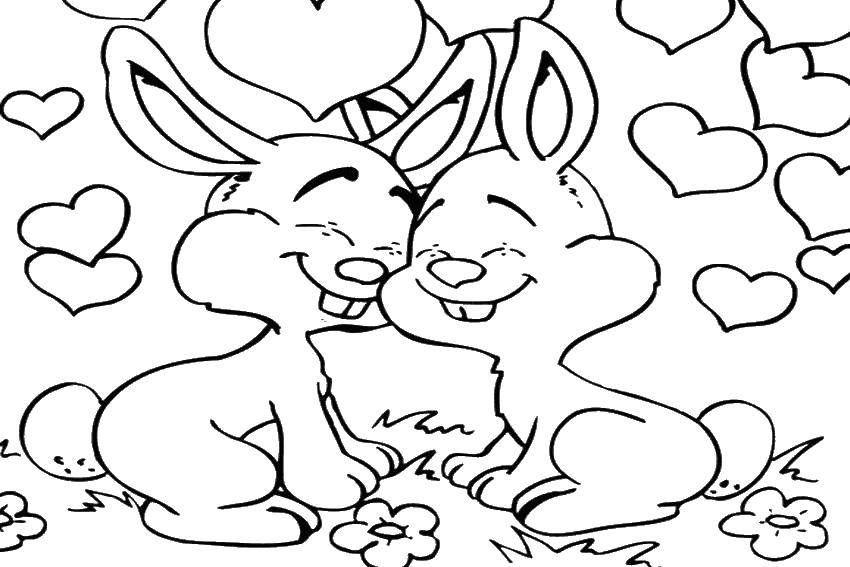   Кролики обнимаются