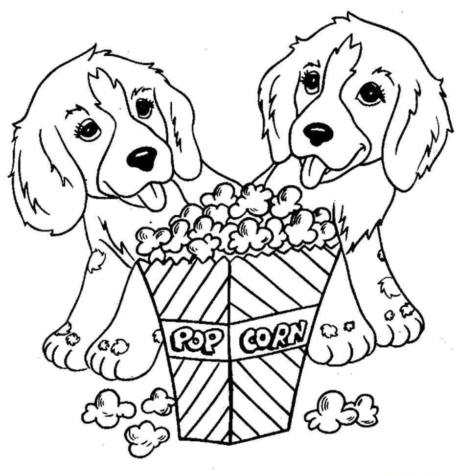   Две собаки с поп-корном