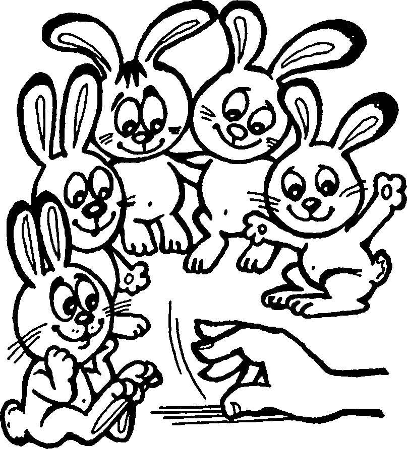 Раскраски зайчата и зайцы  Зайчатки