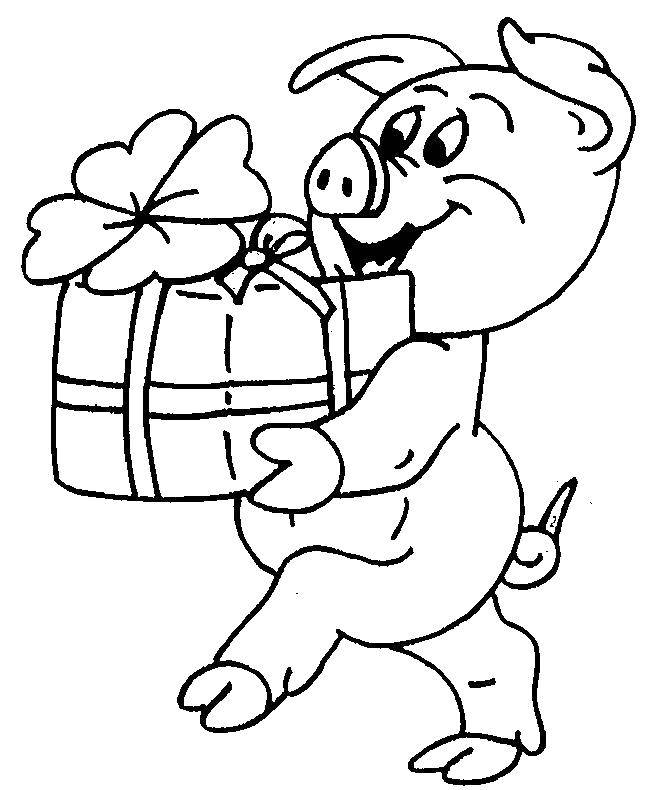  Свинка с подарком