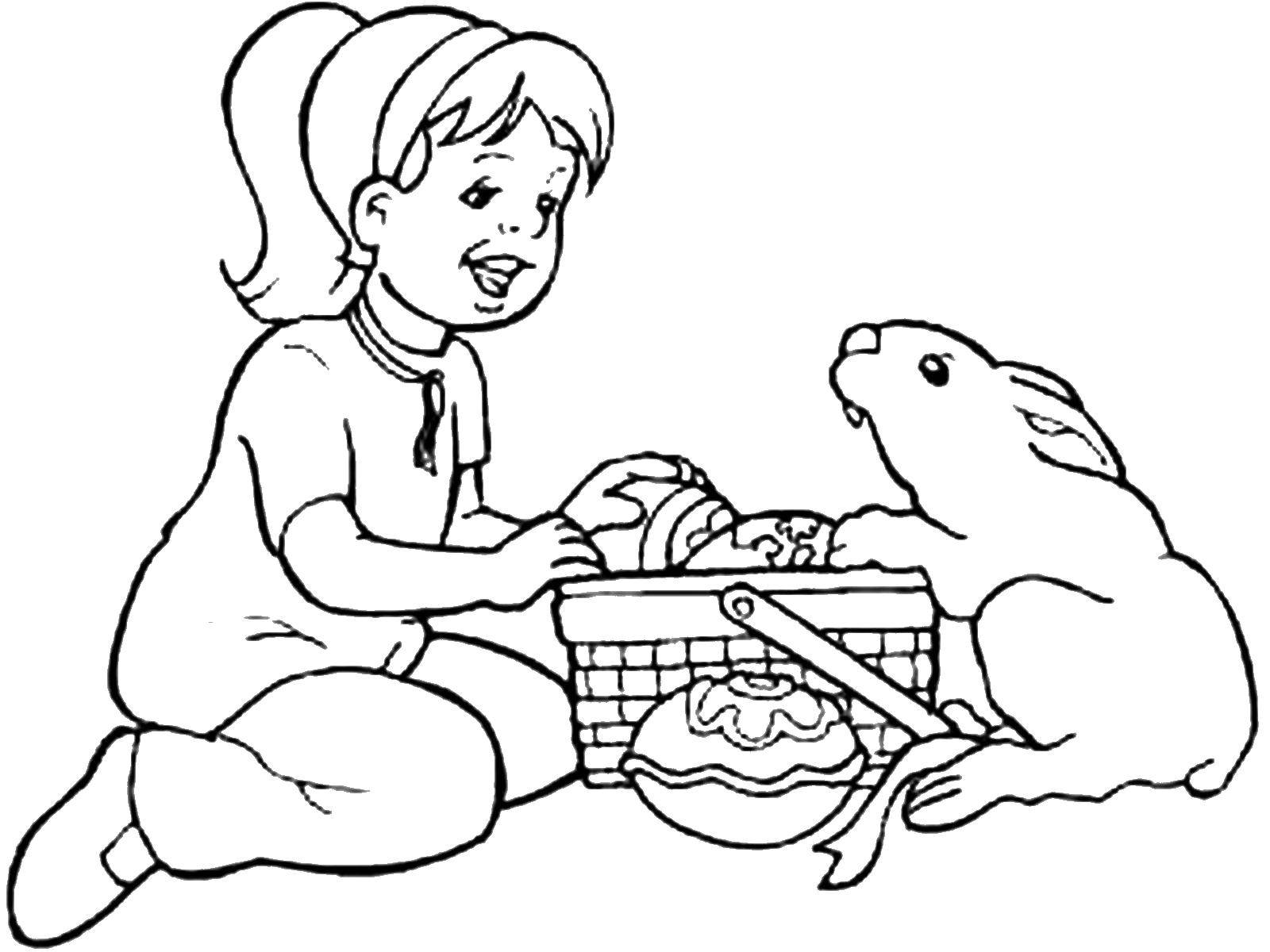   Кролик и девочка