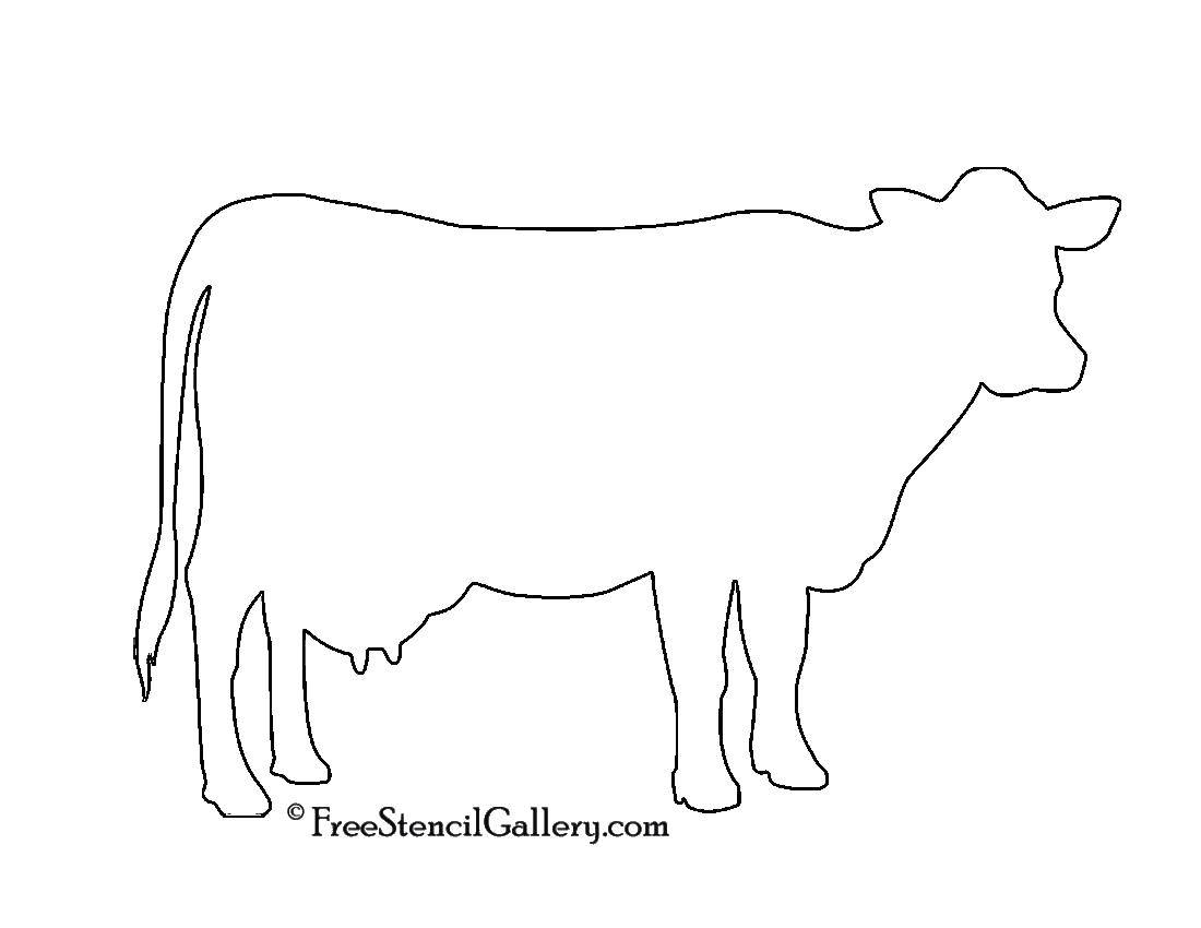 Раскраски домашняя корова  Контур коровы