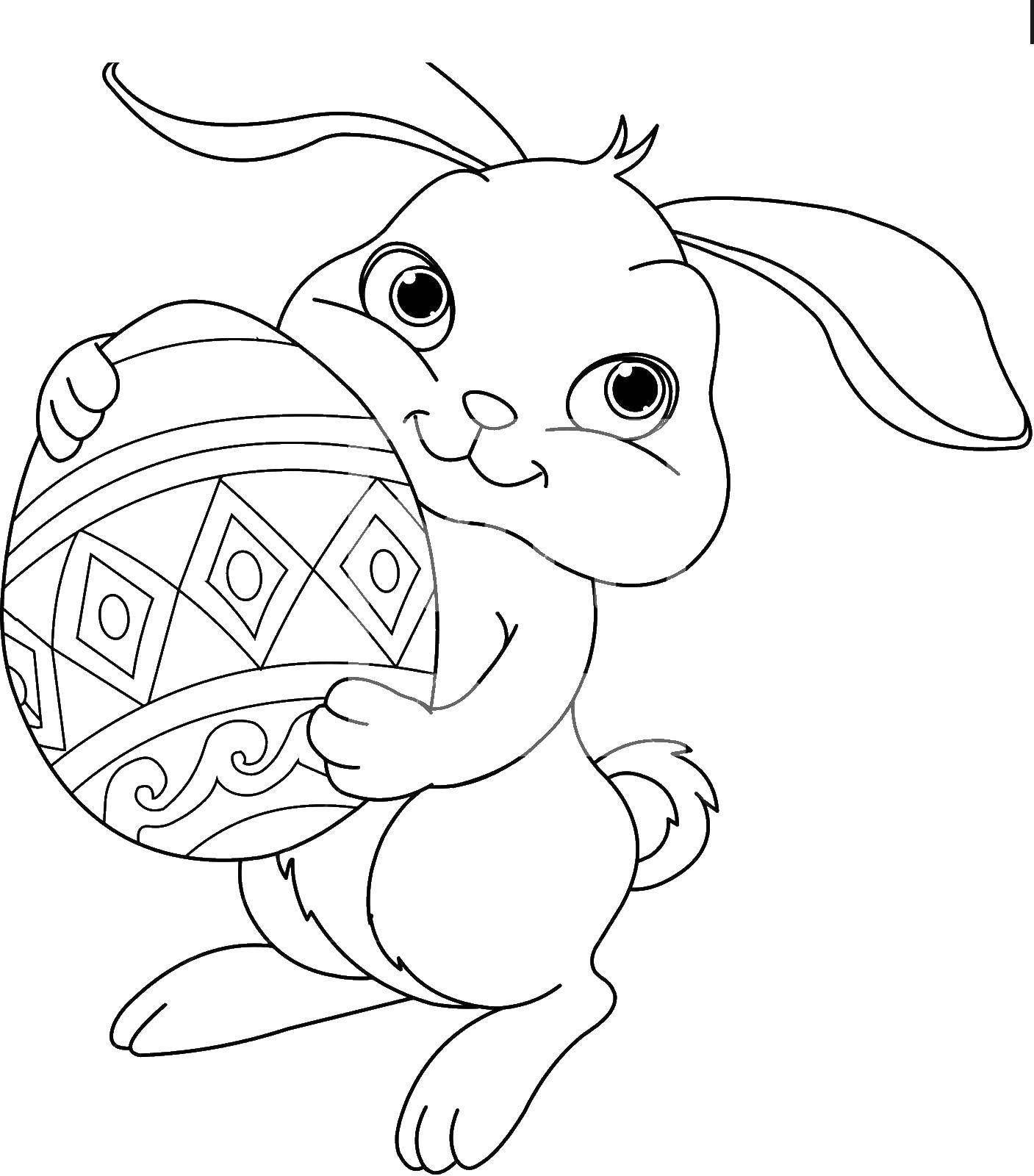   Кролик с красивым яйцом