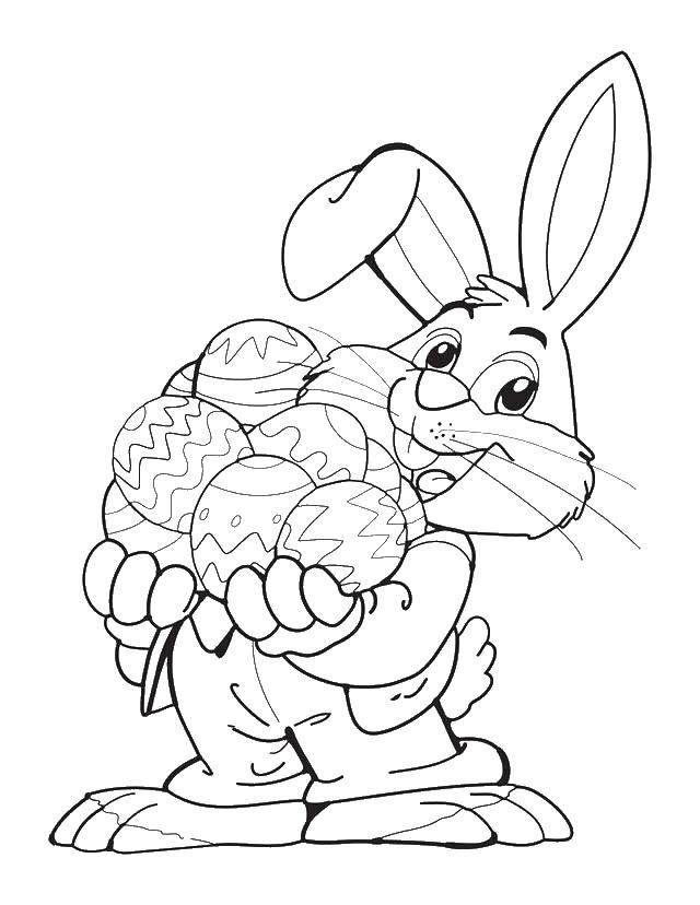   Кролик с яйцами на пасху
