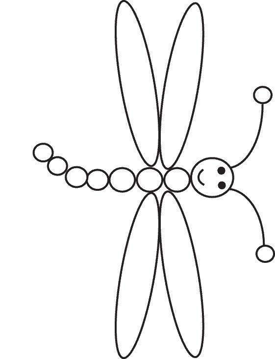   Раскраски геометрические стрекоза из геометрических фигур