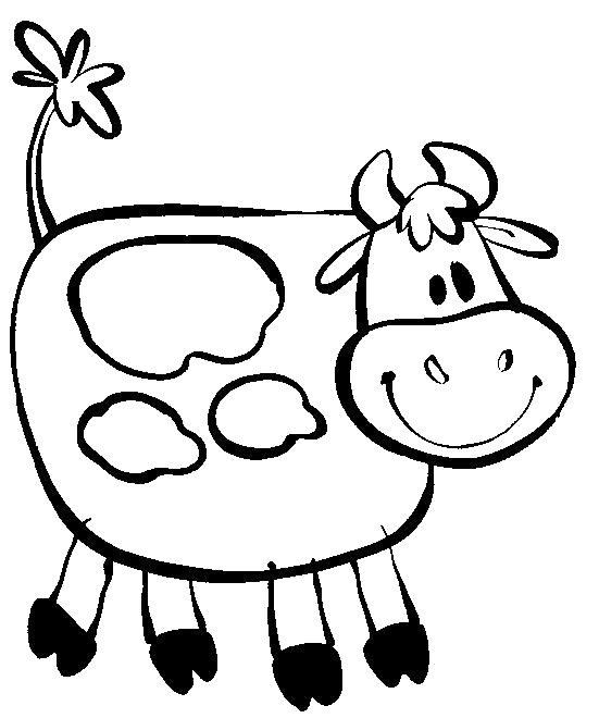Раскраски домашняя корова  Коровка