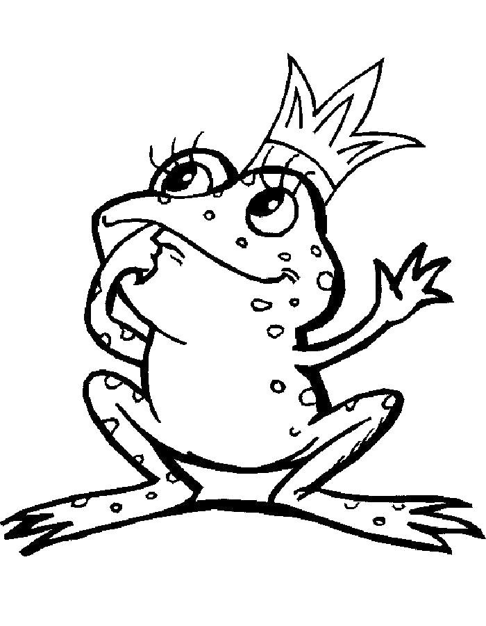 Раскраски лягушки, жабы  Раскраска царевна лягушка