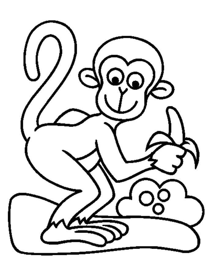   Банан и обезьянка