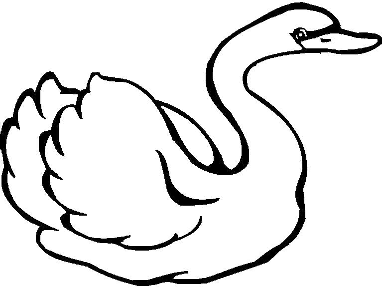 Раскраска лебедь  