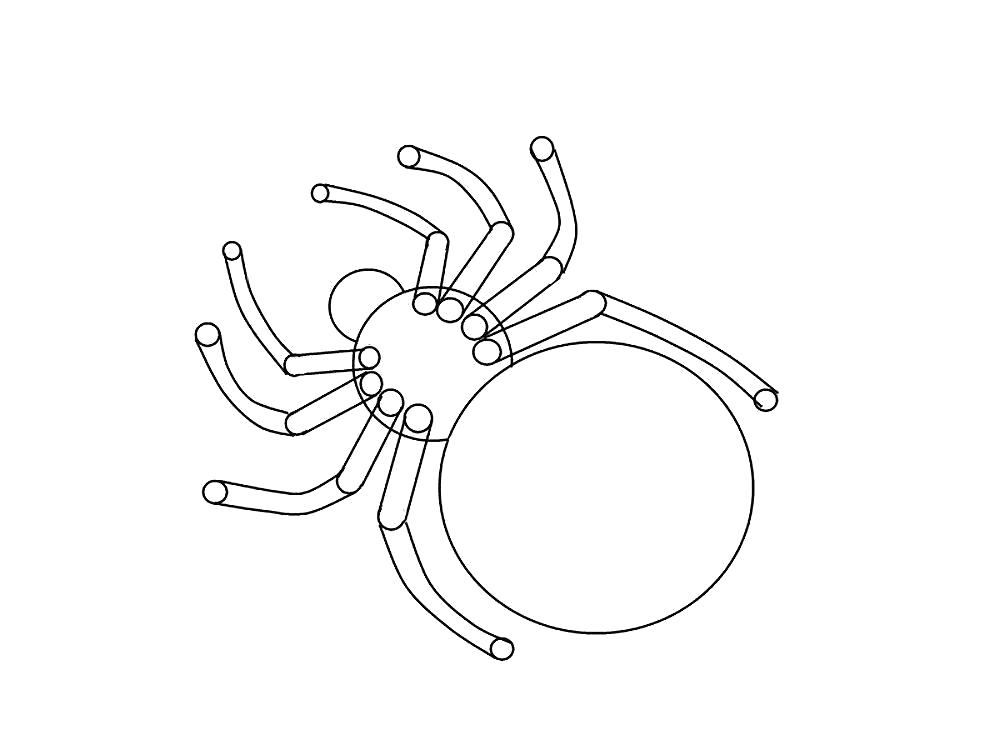   Раскраска паук из геометрических фигур