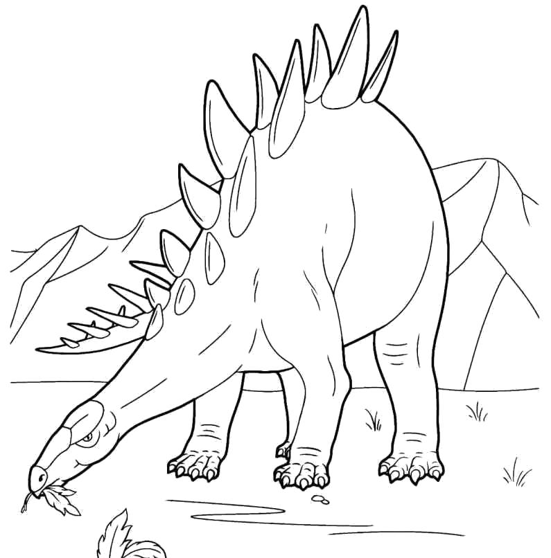   динозавр кушает листву
