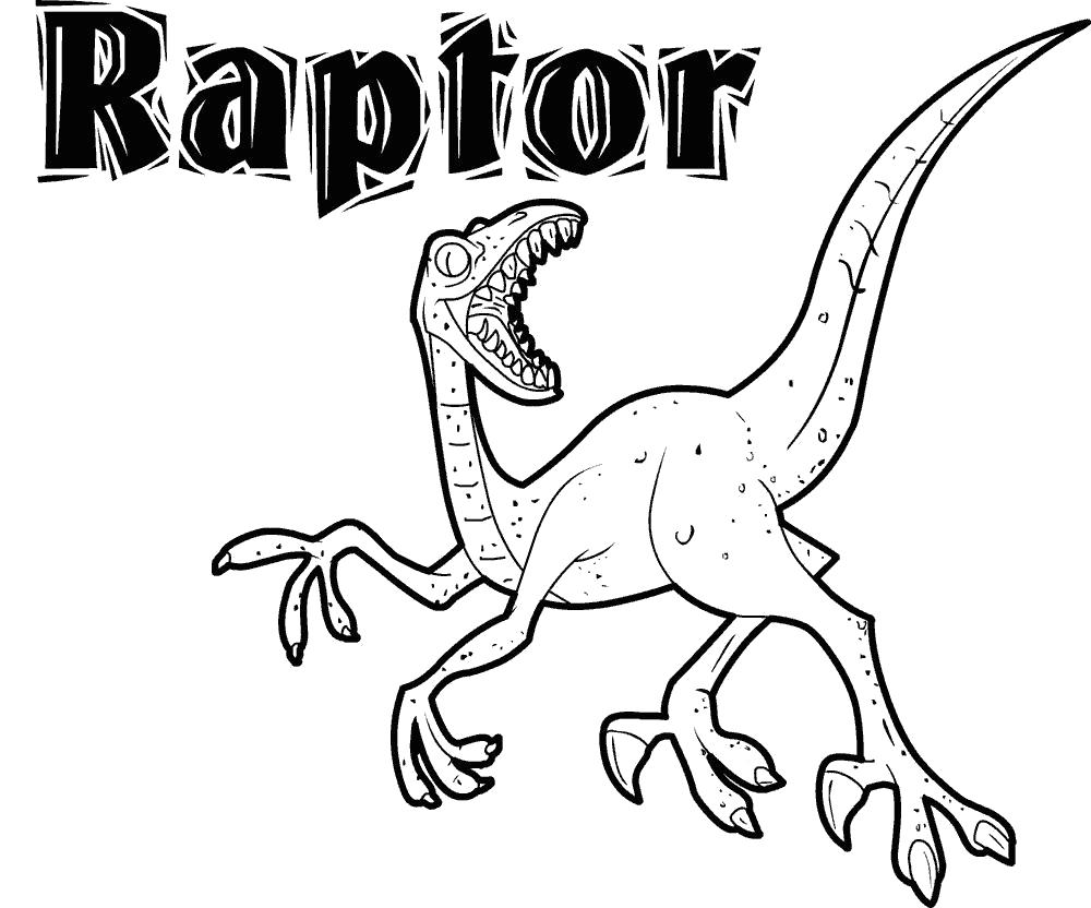 Раскраски с динозавром раптор  Раптор, динозавры